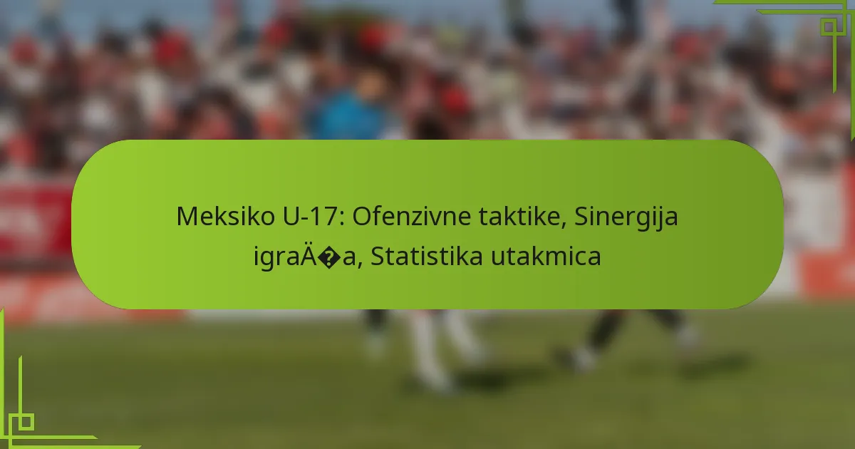 Meksiko U-17: Ofenzivne taktike, Sinergija igrača, Statistika utakmica